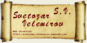 Svetozar Velemirov vizit kartica